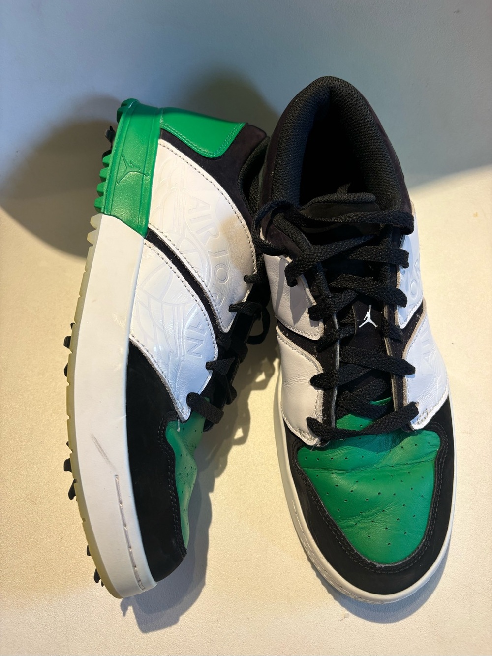 Unisex Jordan NU Retro Low G Spiked Golf Shoe Black/White/Green